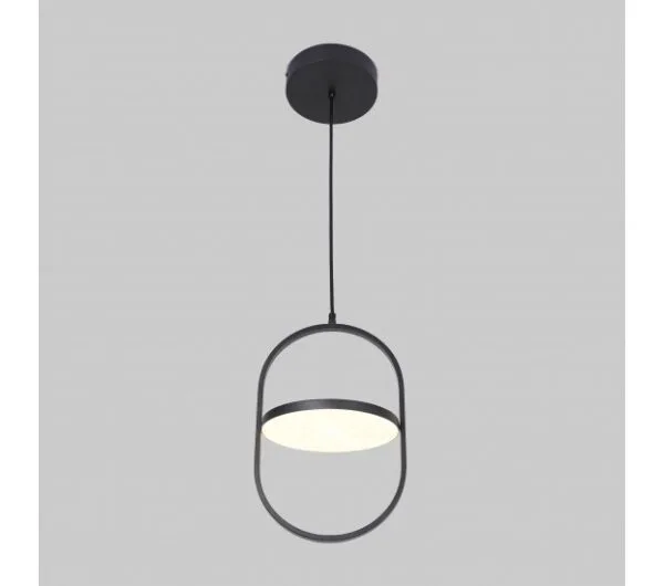 Lampara colgante decorativa de led integrado  acabado en color negro mate