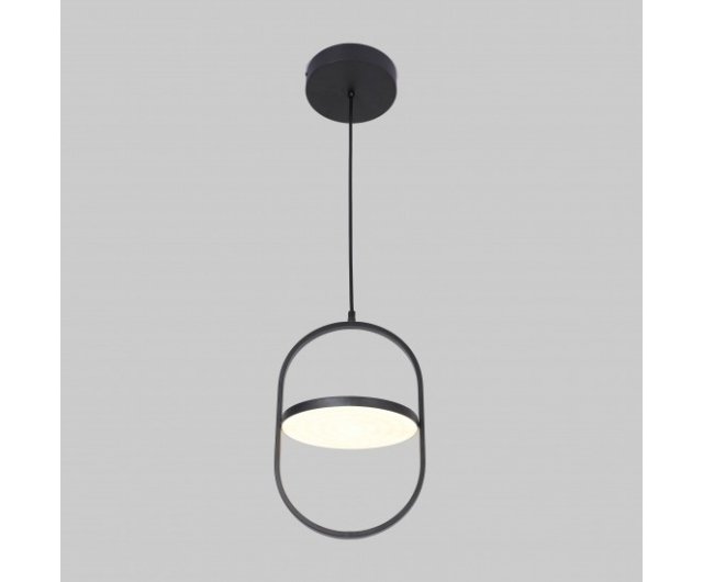 Lampara colgante decorativa de led integrado  acabado en color negro mate
