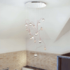 Lámpara colgante 16 luces led de acero con vidrio de burbujas Bobble E20656-91PC