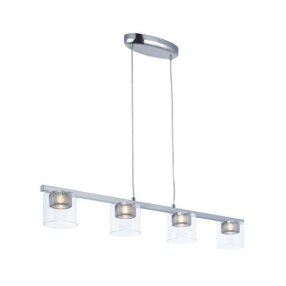 Lampara Colgante Cromo Pulido 4 LEDS