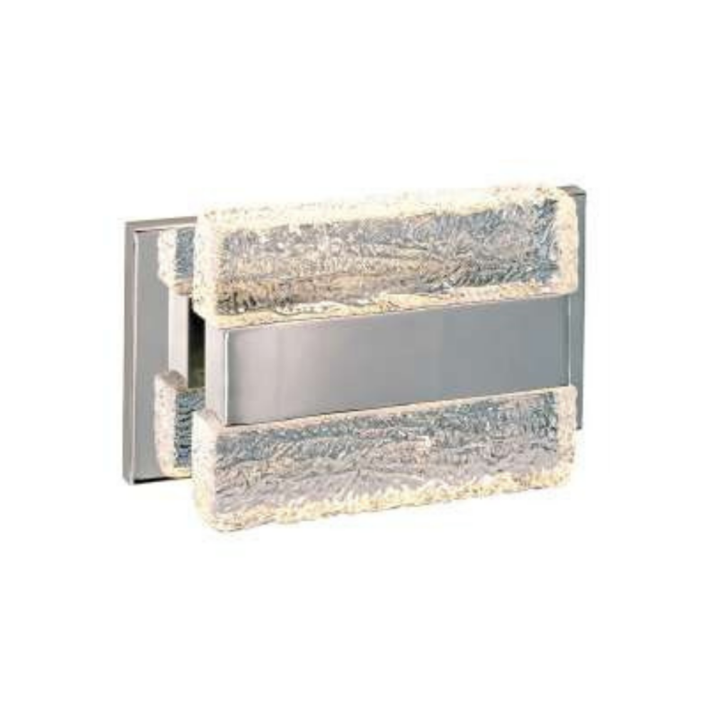 Lampara de baño Cristal Iceberg y Cromo Pulido 1 una luz