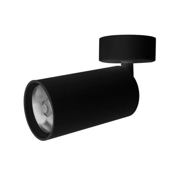 ILU038GU10B-1.jpg Luminario para lámpara tipo dicroica GU10, de led, redonda tipo cilindro, de sobreponer dirigible, aluminio acabado negro, no incluye lámpara, protección IP20