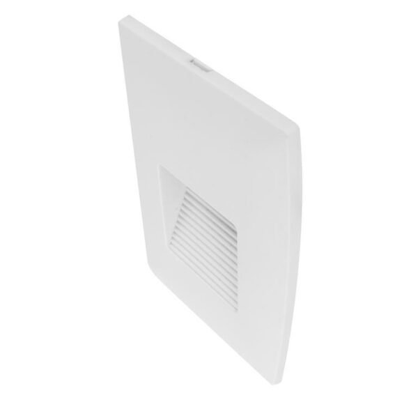 Lampara de pared, blanco cálido, 2 Watts, óptica 120°, rectangular, de sobreponer, policarbonato acabado blanco, 85-265V ca, protección IP65