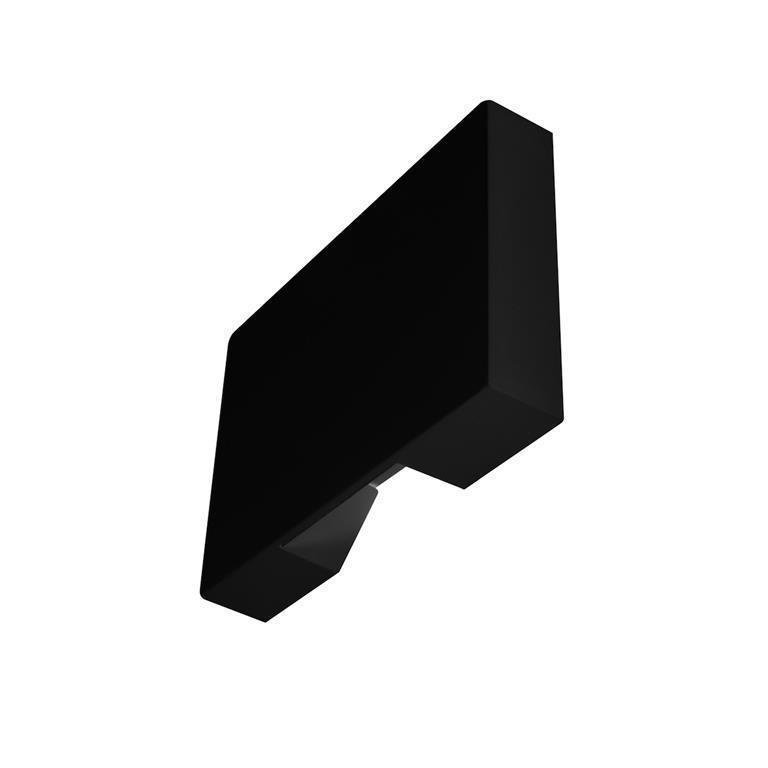 Lampara de pared, blanco cálido, 1 Watt, óptica 120°, rectangular, de sobreponer, policarbonato acabado negro, 85-265V ca, protección IP65