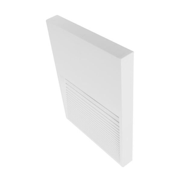 Lampara de pared, blanco cálido, 2 Watts, óptica 120°, rectangular, de sobreponer, policarbonato acabado blanco, 85-265V ca, protección IP65