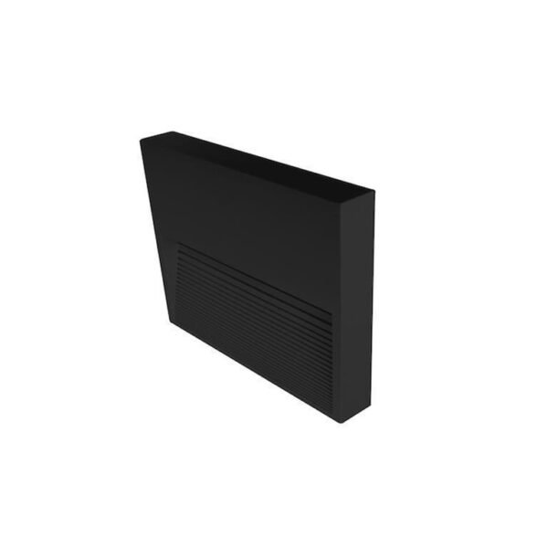 Lampara de pared, blanco cálido, 3 Watts, óptica 120°, cuadrado, de sobreponer, policarbonato acabado negro, 85-265V ca, protección IP65