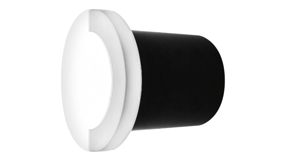ILU8032IP54-e1675275223374.jpg Lampara de pared, blanco cálido, 3 Watts, redondo salida de luz semicircular, de empotrar, aluminio terminado blanco, cuerpo de aluminio housing de plástico, 85-265V ca, protección IP54