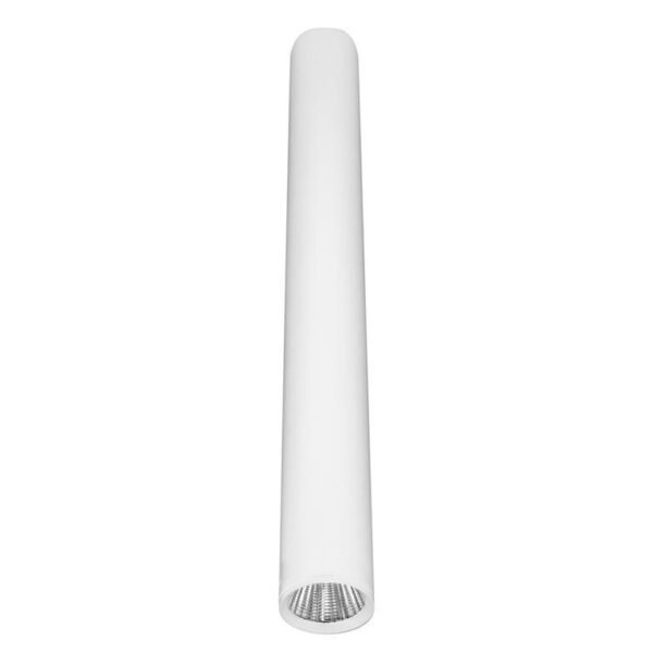 Lampara de techo LED de 60 cm, blanco cálido, 10 Watts, óptica 38°, cilíndrico, de sobreponer en techo, aluminio acabado blanco, 100-277V ca, protección IP20
