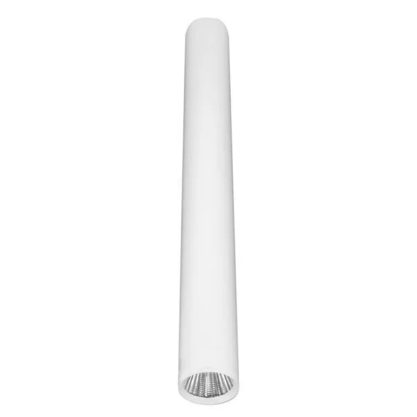 ILU8060W-1.jpg Lampara de techo LED de 60 cm, blanco cálido, 10 Watts, óptica 38°, cilíndrico, de sobreponer en techo, aluminio acabado blanco, 100-277V ca, protección IP20