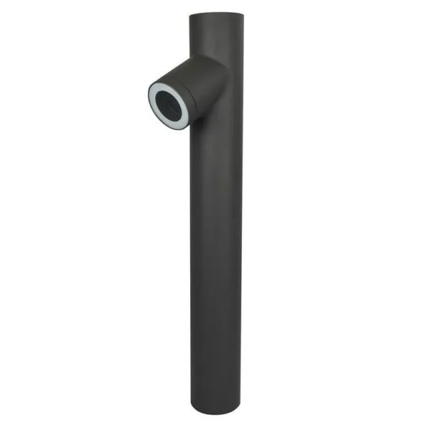 Luminario tipo bolardo de 1 cabezal base GU10, 16 Watts, óptica 120°, de sobreponer, acero acabado gris obscuro no incluye lámpara, protección IP54