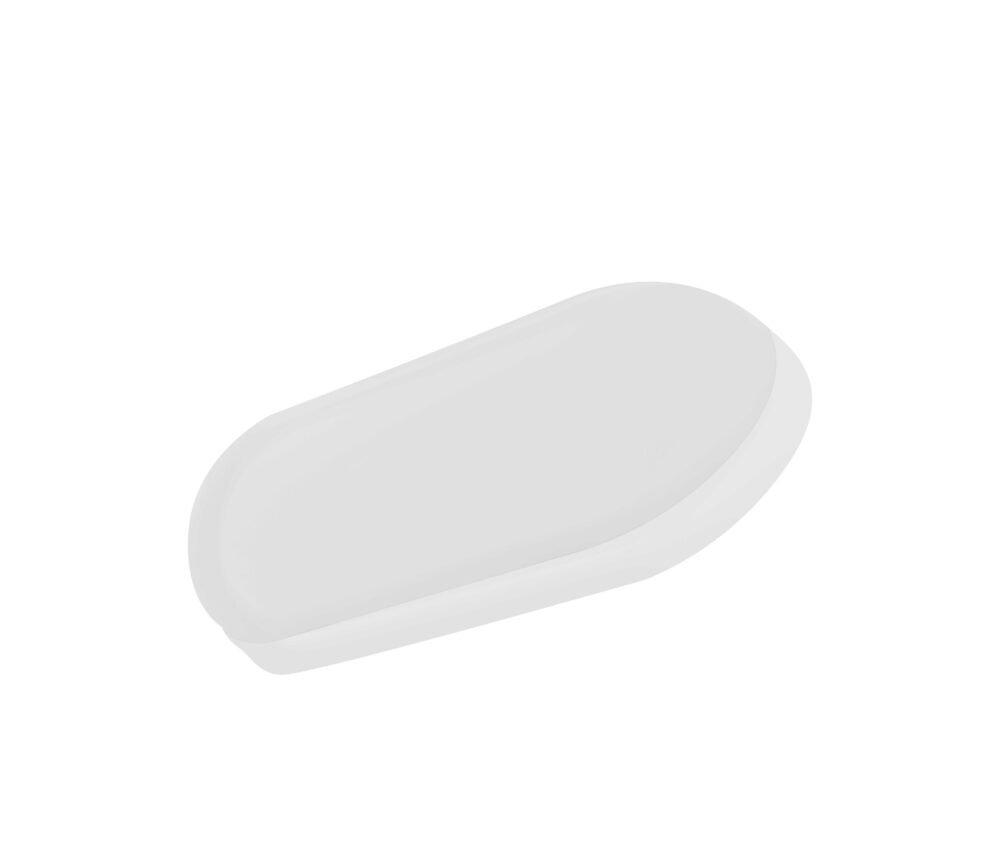 Lampara de pared, blanco cálido, 20 Watts, oval tipo bulk salida de luz directa, de sobreponer, policarbonato acabado blanco, 85-265V ca, protección IP65