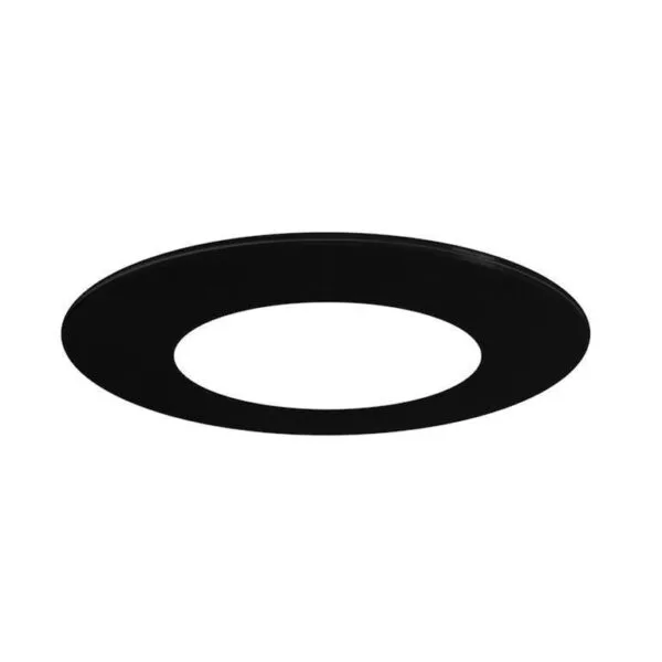 Lampara led, blanco neutro, 2 Watts, óptica 120°, ultra delgado redondo empotrar o sobreponer, aluminio  acabado negro con cubiertas magnéticas  incluye arillo de fijación y cubierta de metal, 12V cc, protección IP20