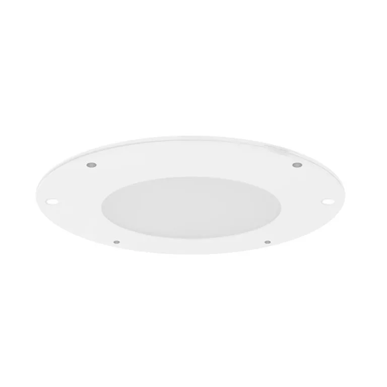Lampara led, blanco cálido, 2 Watts, óptica 120°, ultra delgado redondo empotrar o sobreponer, aluminio  acabado blanco con cubiertas magnéticas  incluye arillo de fijación y cubierta de metal, 12V cc, protección IP20
