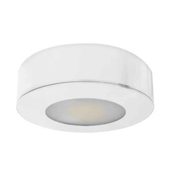 ILUCAB130V4WNWB-1.jpg Lampara led, atenuable blanco neutro, 4 Watts, óptica 120°, redondo empotrar o sobreponer, aluminio acabado blanco incluye arillo, 110-130V ca, protección IP20