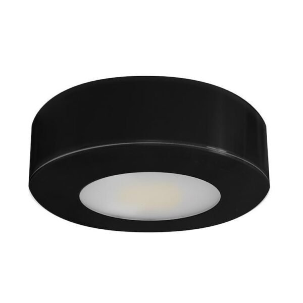 Lampara led, atenuable blanco neutro, 4 Watts, óptica 120°, redondo empotrar o sobreponer, aluminio  acabado negro  incluye arillo, 110-130V ca, protección IP20