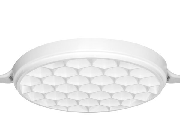 Lampara de techo LED, blanco, 18 Watts, óptica 110°, redondo, empotrar ajustable de 6 a 10 cm, cuerpo de aluminio y difusor de policarbonato, 85-265V ca, protección IP20