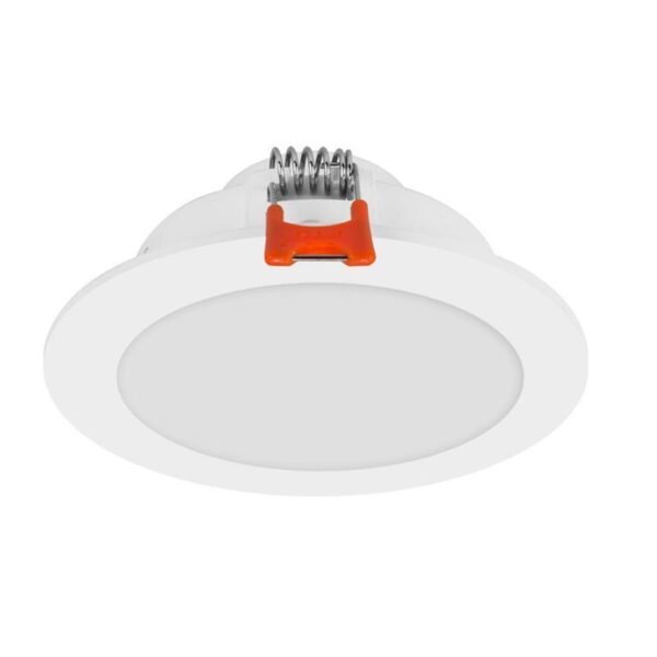 Lampara de techo LED, blanco cálido, 6 Watts, óptica 120°, redondo, de empotrar, policarbonato, acabado blanco, 85-265V ca, protección IP54