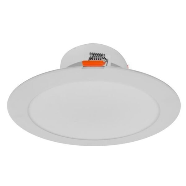 Lampara de techo LED, blanco cálido, 24 Watts, óptica 120°, redondo, de empotrar, aluminio y policarbonato, acabado blanco, 85-265V ca, protección IP20
