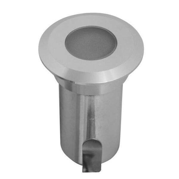 Lampara de piso, blanco cálido, 1 Watt, óptica 120°, redondo, de empotrar, aluminio incluye housing, 85-265V ca, protección IP65