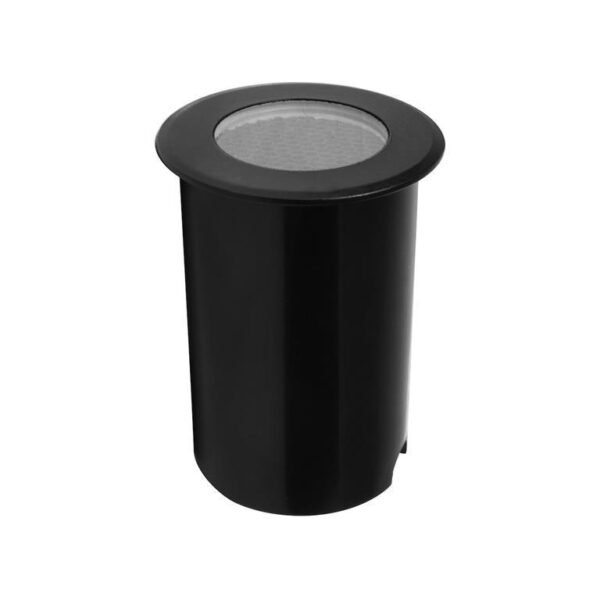 Lampara de piso, blanco cálido, 5 Watts, óptica 120° filtro  tipo panal, redondo, de empotrar, aluminio acabado negro incluye housing, 85-265V ca, protección IP65