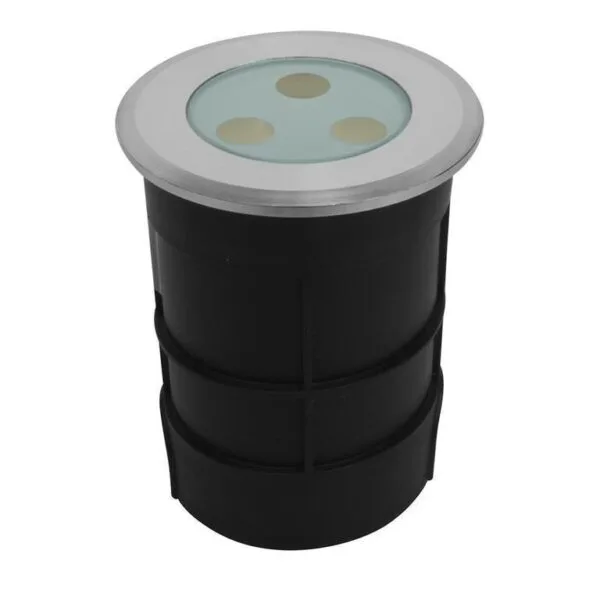 ILUJDDM75E-1.jpg Luminario subacuático, de led, blanco cálido, 6 Watts, óptica 24°, circular, de empotrar, acero inoxidable incluye housing, 12V cc, protección IP68