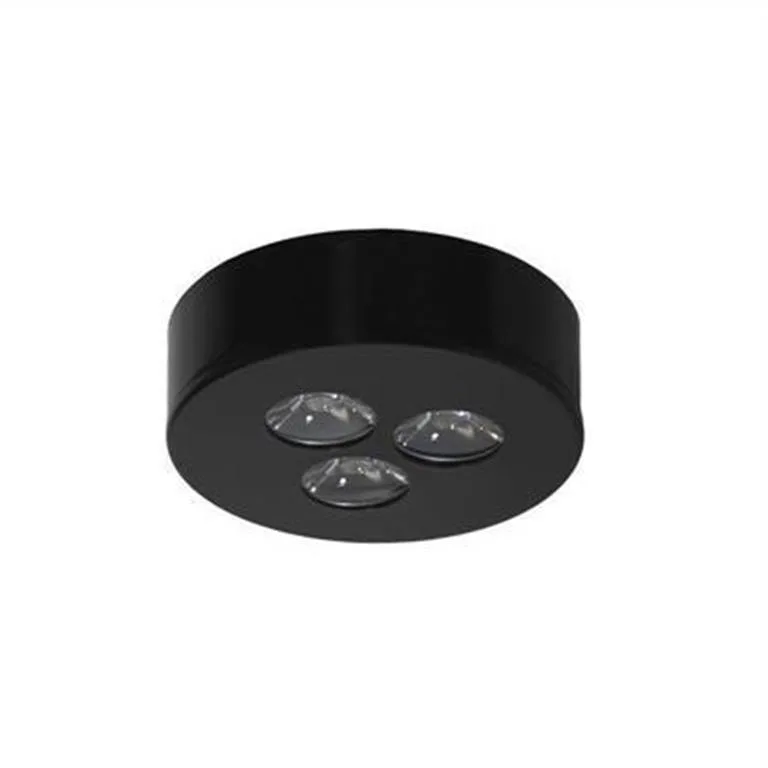 ILUK605ABA-1.jpg Lampara de techo LED, blanco cálido, 3 Watts, óptica 45°, redondo, de empotrar o sobreponer, plástico y aluminio acabado negro incluye housing sin driver (requiere HYLED350MA03SN o ILUK300MA03W), 3-12V cc, protección IP20