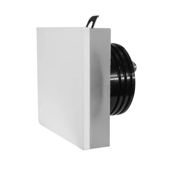 Lampara de pared, blanco cálido, 1 Watt, óptica 360°, cuadrado, de empotrar, aluminio  y acrílico acabado blanco, 100-265V ca, protección IP20