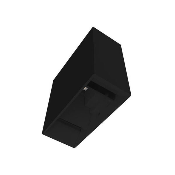 Lampara de pared, con 2 leds, blanco cálido, 4 Watts, rectangular, de sobreponer, policarbonato acabado negro, 85-265V ca, protección IP65