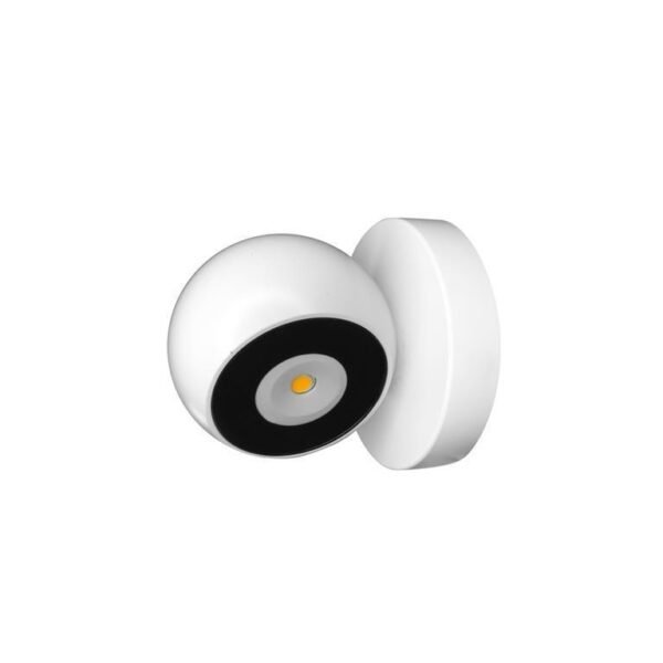Lampara de pared, blanco cálido, 6 Watts, 2 salidas de luz directa, de sobreponer dirigible, aluminio acabado blanco, 85-265V ca, protección IP54