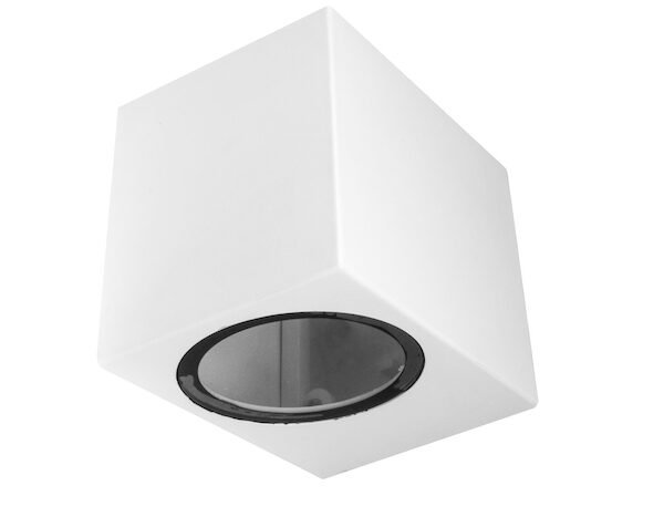 Luminario para lámpara GU10, 10 Watts máx., rectangular, policarbonato blanco, no incluye lámpara, 100-240Vca, protección IP65