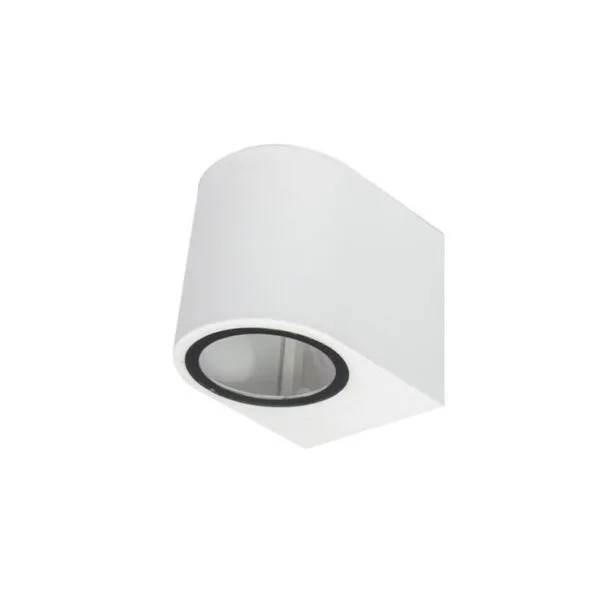 Luminario para lámpara GU10, 10 Watts max., cilíndrico, policarbonato blanco, no incluye lámpara, 100-240V ca, protección IP54