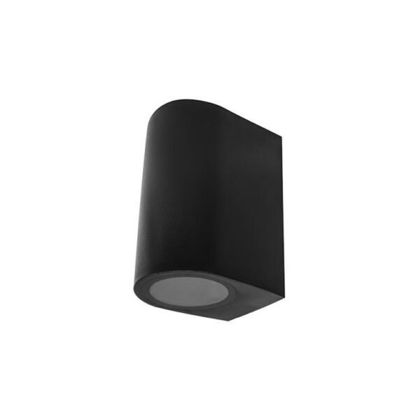 Luminario para 2 lámpara GU10, 20 Watts max., cilíndrico, policarbonato negro, no incluye lámpara, 100-240V ca, protección IP54