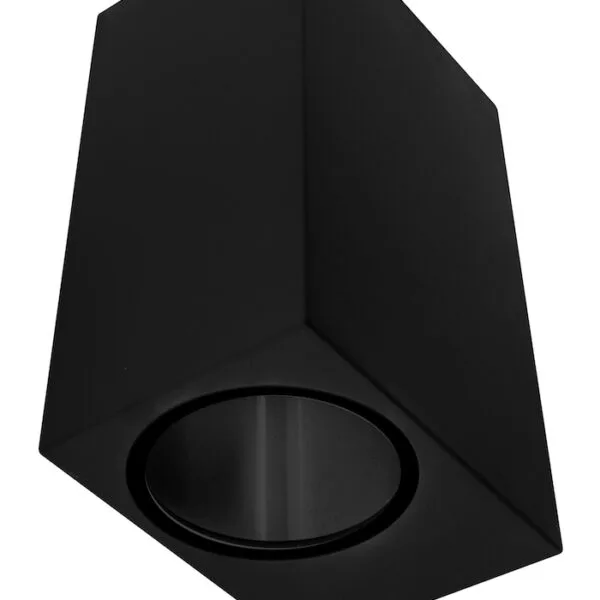 Luminario para 2 lámparas GU10, 20 Watts máx., rectangular, policarbonato negro, no incluye lámparas, 100-240V ca, protección IP65