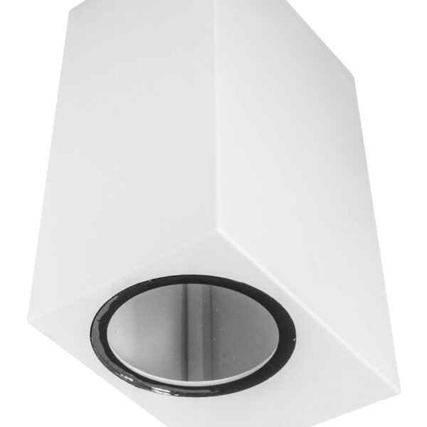Luminario para 2 lámparas GU10, 20 Watts máx., rectangular, policarbonato negro, no incluye lámparas, 100-240V ca, protección IP65