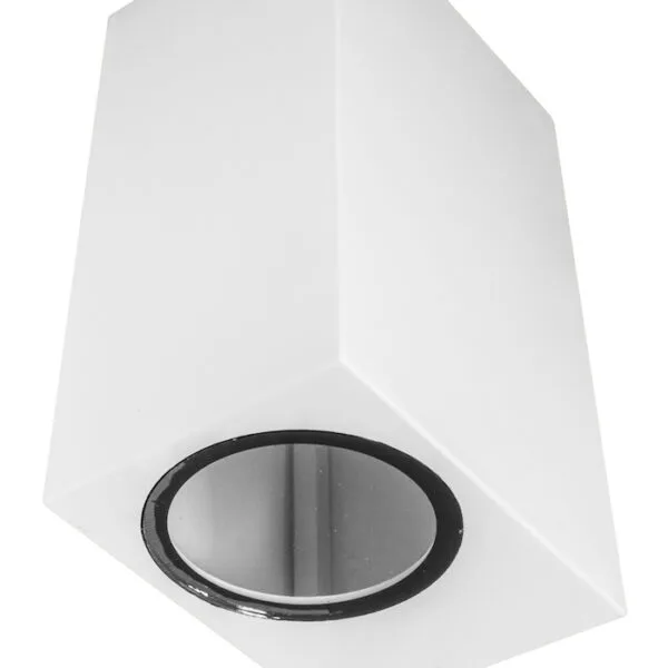 Luminario para 2 lámparas GU10, 20 Watts máx., rectangular, policarbonato negro, no incluye lámparas, 100-240V ca, protección IP65