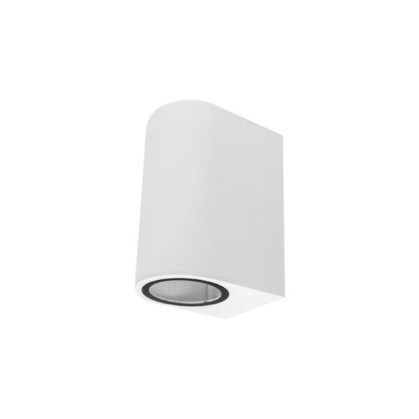Luminario para 2 lámpara GU10, 20 Watts max., cilíndrico, policarbonato blanco, no incluye lámpara, 100-240V ca, protección IP54