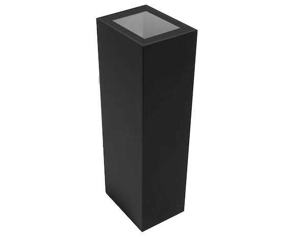 Lampara de pared, blanco cálido, 5 Watts, rectangular 2 salidas de luz, de sobreponer, policarbonato acabado negro, 85-265V ca, protección IP65
