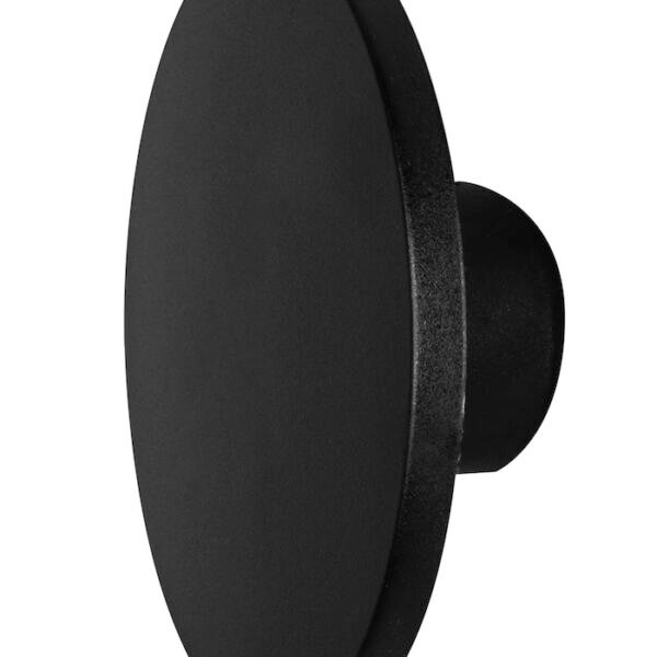 Lampara de pared, blanco cálido, 3 Watts, redondo salida trasera, de sobreponer, policarbonato acabado negro, 100-240V ca, protección IP65