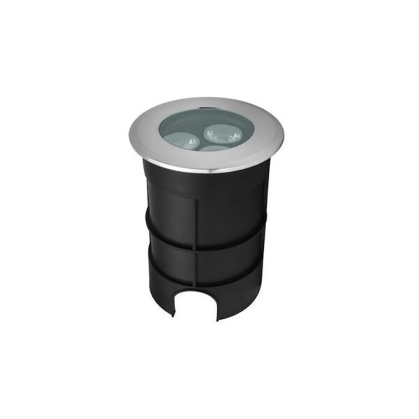 Luminario subacuático, de led, RGB 3 en 1, 9 Watts, óptica 60°, circular, de empotrar, tapa de acero inoxidable cuerpo de aluminio, incluye housing, 24V cc, protección IP68