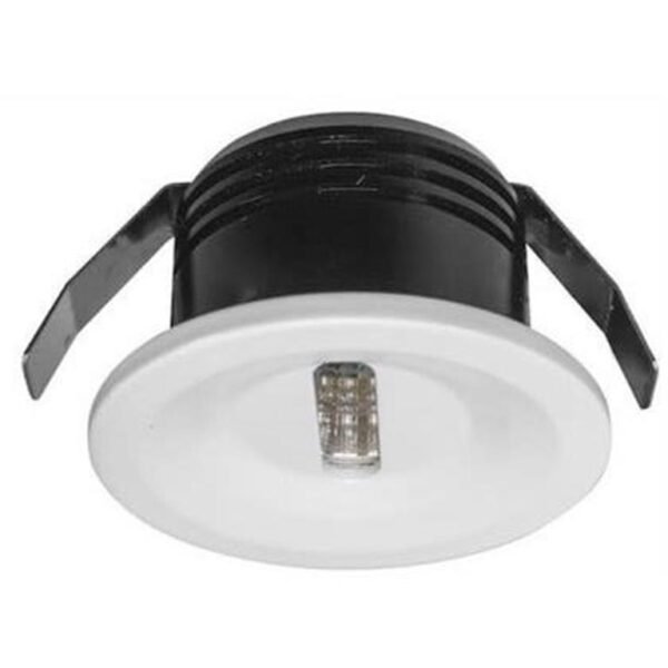 Lampara de pared, blanco cálido, 2.5 Watts, redondo salida puntual lineal, de empotrar, aluminio acabado blanco,  85-265V ca, protección IP20