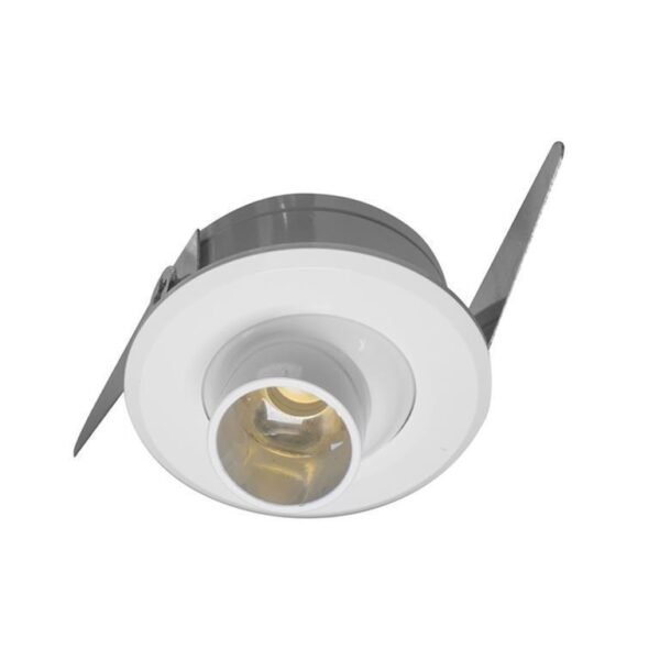 Lampara de pared, blanco cálido, 2.5 Watts, redondo, de empotrar, aluminio acabado blanco,  85-265V ca, protección IP20