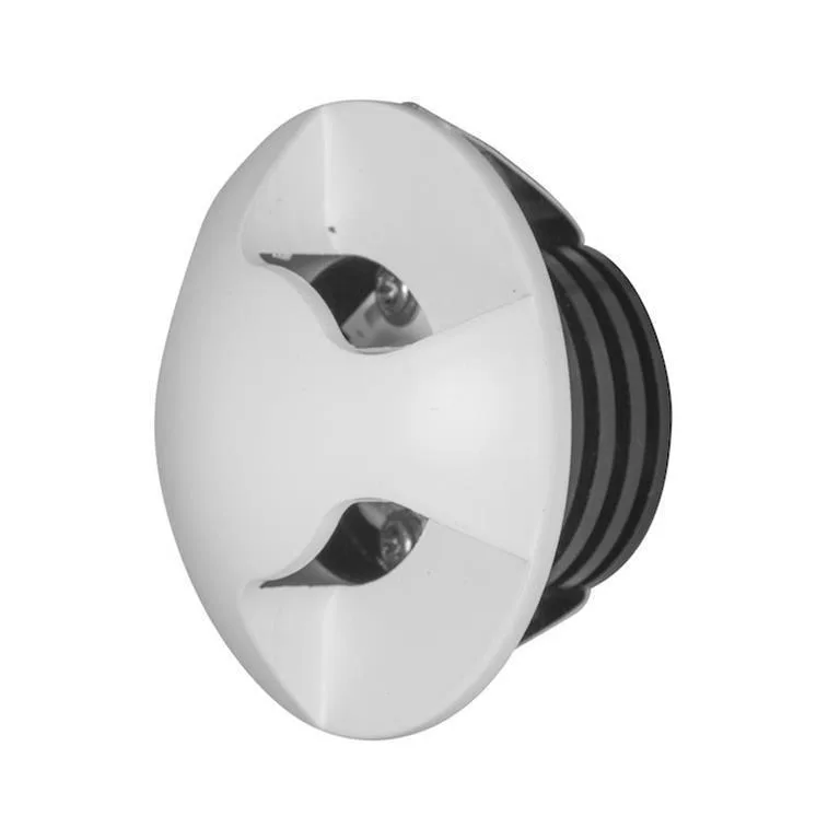 Lampara de pared, blanco cálido, 2.5 Watts, redondo 3 salidas, de empotrar, aluminio acabado blanco, 85-265V ca, protección IP20