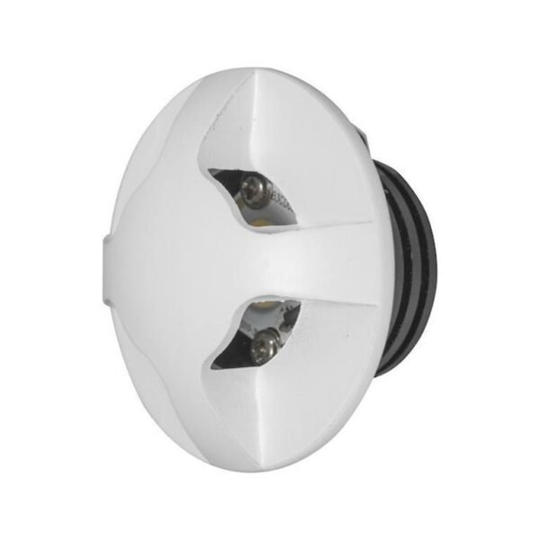 Lampara de pared, blanco cálido, 2.5 Watts, redondo 4 salidas, de empotrar, aluminio acabado blanco, 85-265V ca, protección IP20