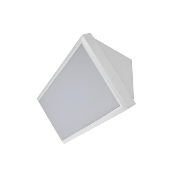 Lampara de pared, blanco cálido, 12 Watts, rectangular, de sobreponer, policarbonato acabado blanco, 85-265V ca, protección IP65
