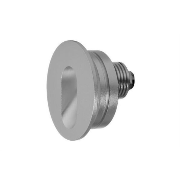 Lampara de pared, blanco cálido, 3 Watts, óptica 60°, redondo, de empotrar, aluminio acabado plata incluye housing, 90-260V ca, protección IP65