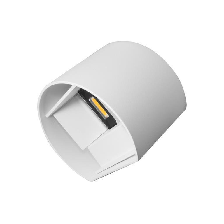 Lampara de pared, blanco cálido, 6 Watts, de sobreponer, aluminio acabado blanco, 85-265V ca, protección IP65