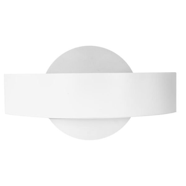Lampara de pared, blanco cálido, 5 Watts, simétrico salida de luz frontal, de sobreponer, acero acabado blanco y acrílico,  85-265V ca, protección IP20