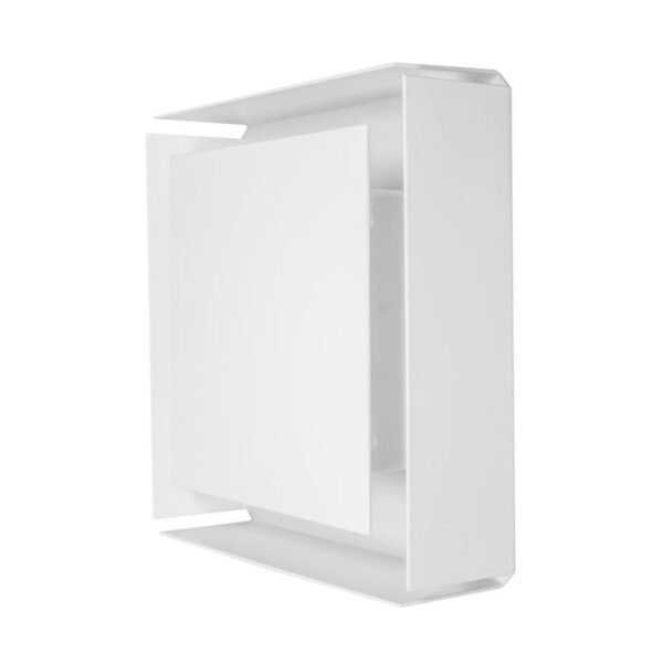Lampara de pared, blanco cálido, 7 Watts, cuadrado salida de luz frontal, de sobreponer, acero acabado blanco,  85-265V ca, protección IP20