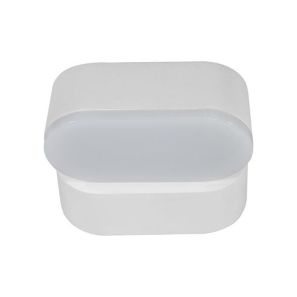 Lampara de pared, blanco cálido, 6 Watts, simétrico una salida de luz indirecta rotativo, de sobreponer, aluminio acabado blanco,  100-240V ca, protección IP54
