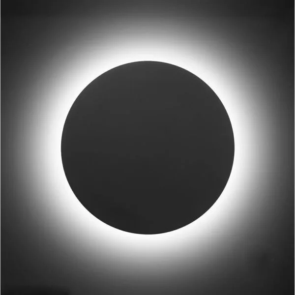 Lampara de pared, blanco cálido, 6 Watts, redondo salida trasera, de sobreponer, aluminio acabado negro, 100-240V ca, protección IP65